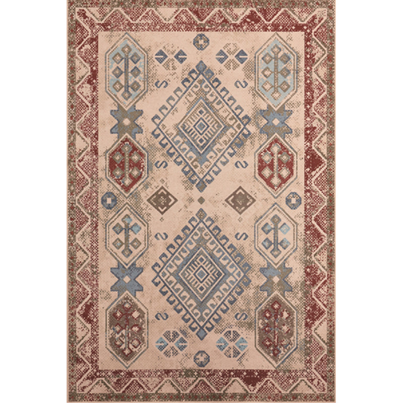 Lisslune | Unusual diamond patterned rug Multicolored Moroccan rug Polyester pet-friendly stain resistant non-slip rug for the living room