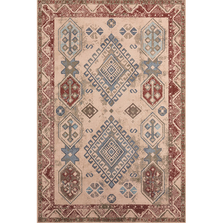 Lisslune | Unusual diamond patterned rug Multicolored Moroccan rug Polyester pet-friendly stain resistant non-slip rug for the living room