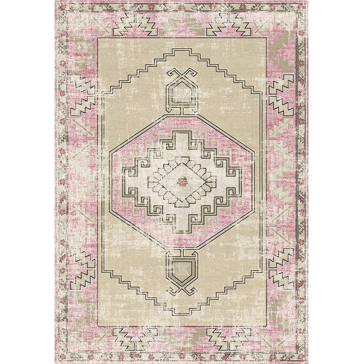 Lisslune | Unusual diamond patterned rug Multicolored Moroccan rug Polyester pet-friendly stain resistant non-slip rug for the living room