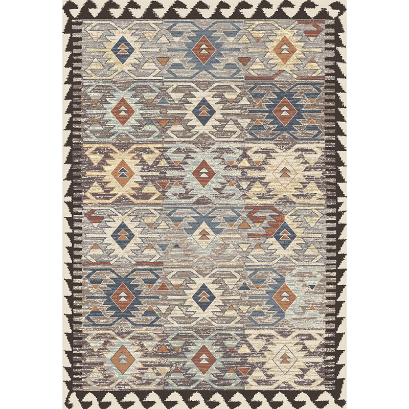 Lisslune | Unusual diamond patterned rug Multicolored Moroccan rug Polyester pet-friendly stain resistant non-slip rug for the living room