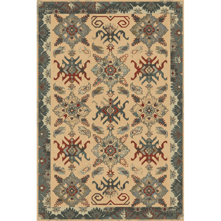 Lisslune | Unusual diamond patterned rug Multicolored Moroccan rug Polyester pet-friendly stain resistant non-slip rug for the living room