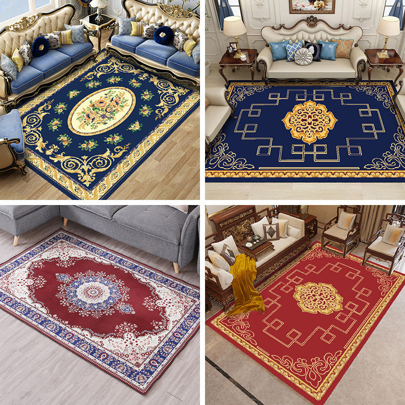 Lisslune | Elegant Chinoiserie Rug Multicolor Floral Area Rug Non-Slip Backing Stain-Resistant Pet-Friendly Rug for Living Room