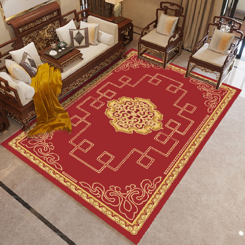 Lisslune | Elegant Chinoiserie Rug Multicolor Floral Area Rug Non-Slip Backing Stain-Resistant Pet-Friendly Rug for Living Room