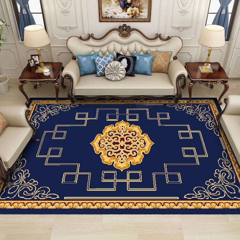 Lisslune | Elegant Chinoiserie Rug Multicolor Floral Area Rug Non-Slip Backing Stain-Resistant Pet-Friendly Rug for Living Room