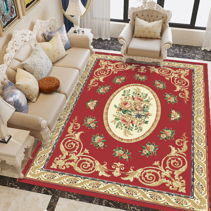 Lisslune | Elegant Chinoiserie Rug Multicolor Floral Area Rug Non-Slip Backing Stain-Resistant Pet-Friendly Rug for Living Room
