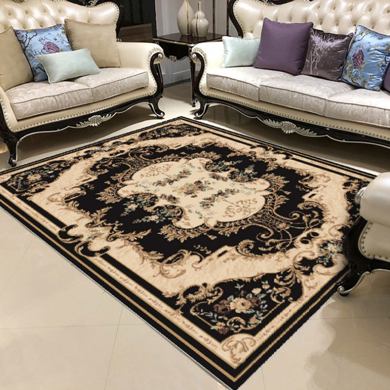 Lisslune | Elegant Chinoiserie Rug Multicolor Floral Area Rug Non-Slip Backing Stain-Resistant Pet-Friendly Rug for Living Room
