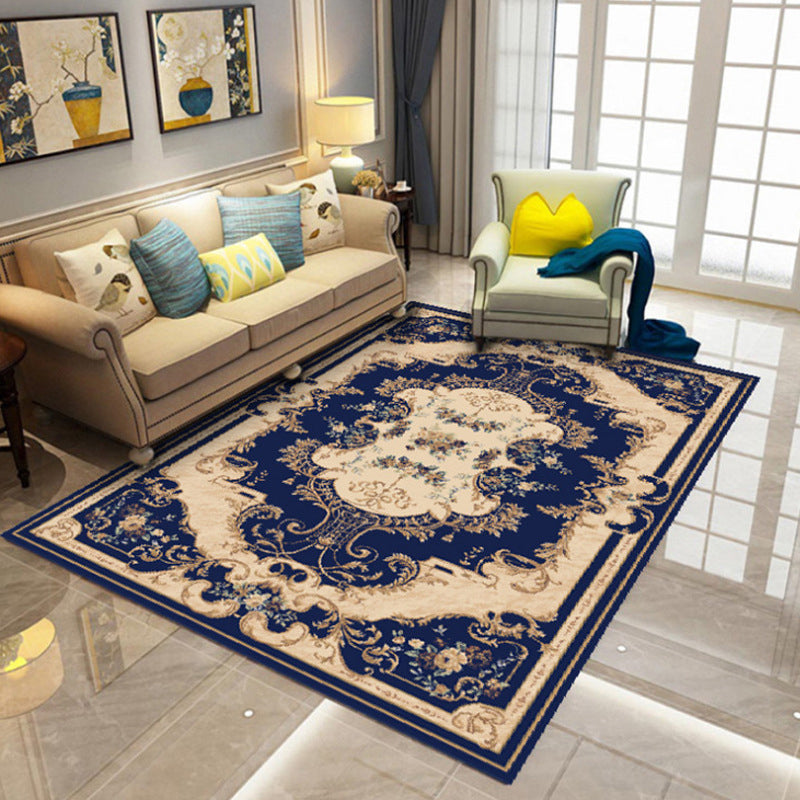 Lisslune | Elegant Chinoiserie Rug Multicolor Floral Area Rug Non-Slip Backing Stain-Resistant Pet-Friendly Rug for Living Room