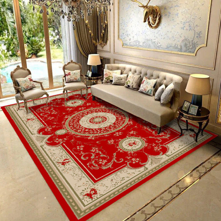 Lisslune | Elegant Chinoiserie Rug Multicolor Floral Area Rug Non-Slip Backing Stain-Resistant Pet-Friendly Rug for Living Room