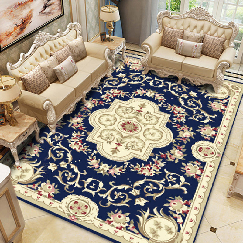 Lisslune | Elegant Chinoiserie Rug Multicolor Floral Area Rug Non-Slip Backing Stain-Resistant Pet-Friendly Rug for Living Room