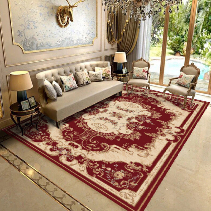 Lisslune | Elegant Chinoiserie Rug Multicolor Floral Area Rug Non-Slip Backing Stain-Resistant Pet-Friendly Rug for Living Room