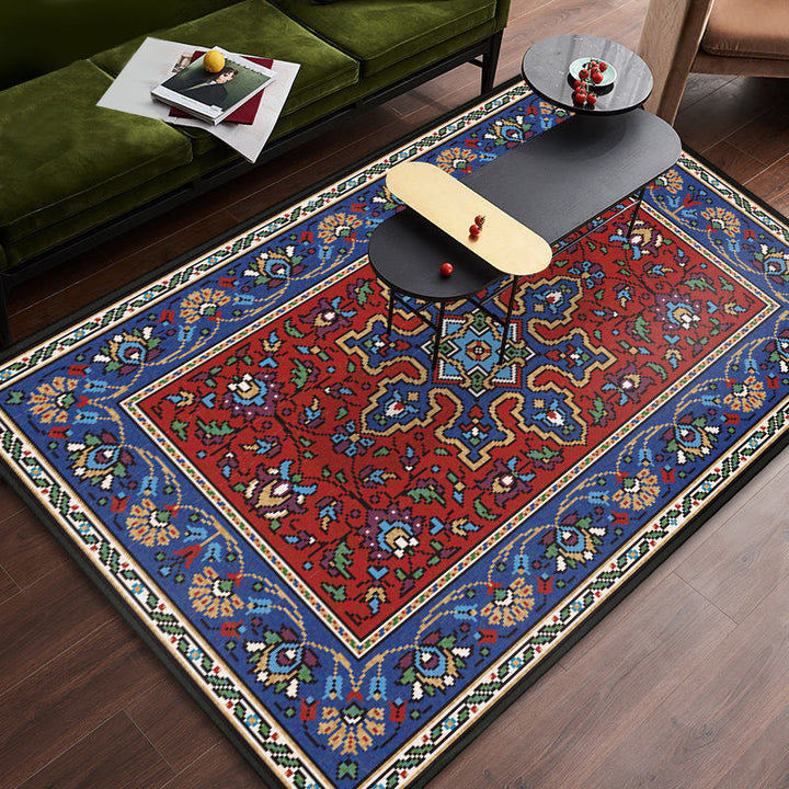 Lisslune | Persian tribal patterned carpet Multicolored polyester carpet Stain-resistant Pet-friendly Non-slip backing Carpet for bedroom