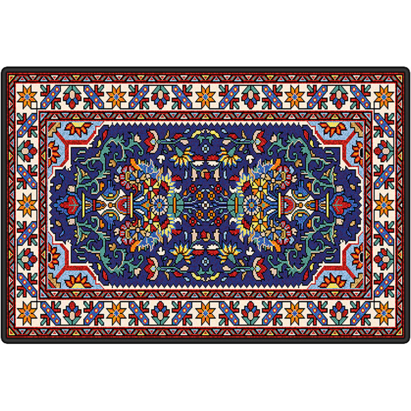 Lisslune | Persian tribal patterned carpet Multicolored polyester carpet Stain-resistant Pet-friendly Non-slip backing Carpet for bedroom