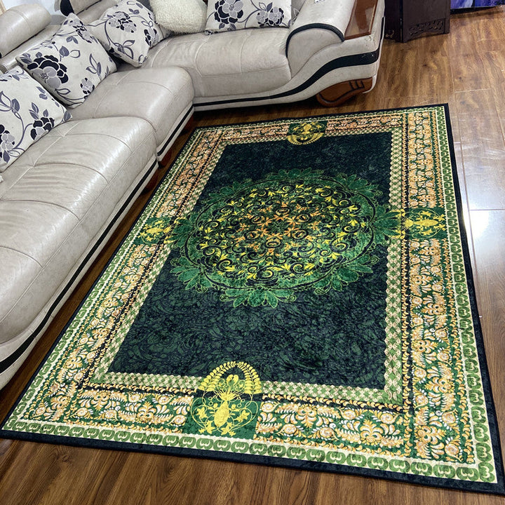 Lisslune | Glam Persian Indoor Dress Multicolored Floral Pattern Dress Non-Slip Back Machine Washable Pet Friendly Carpet for Living Room