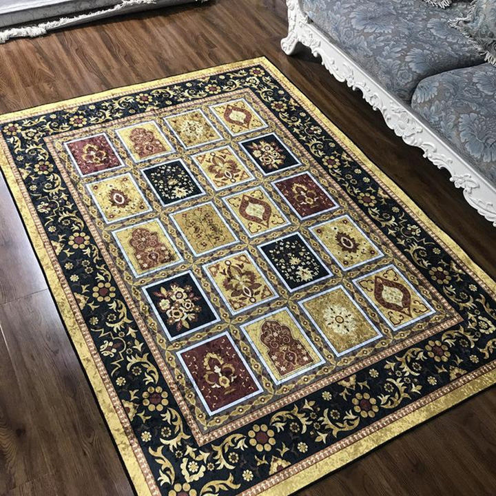 Lisslune | Glam Persian Indoor Dress Multicolored Floral Pattern Dress Non-Slip Back Machine Washable Pet Friendly Carpet for Living Room