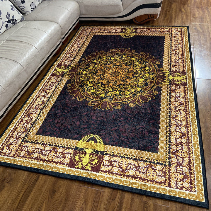 Lisslune | Glam Persian Indoor Dress Multicolored Floral Pattern Dress Non-Slip Back Machine Washable Pet Friendly Carpet for Living Room