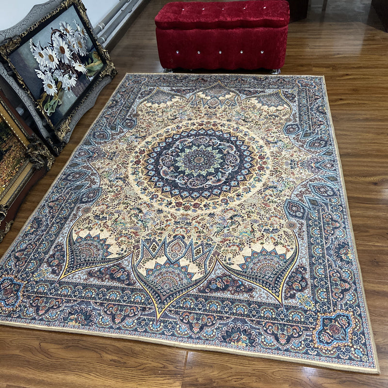 Lisslune | Glam Persian Indoor Dress Multicolored Floral Pattern Dress Non-Slip Back Machine Washable Pet Friendly Carpet for Living Room