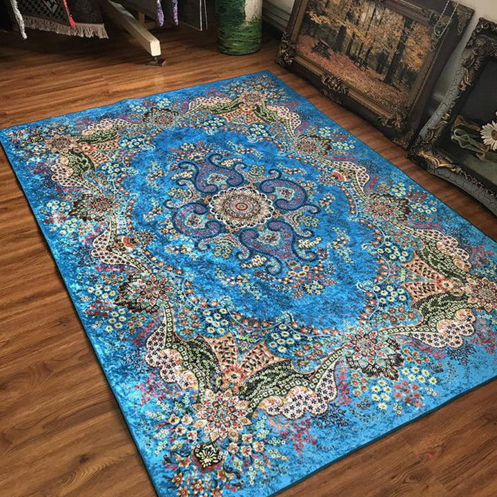 Lisslune | Glam Persian Indoor Dress Multicolored Floral Pattern Dress Non-Slip Back Machine Washable Pet Friendly Carpet for Living Room