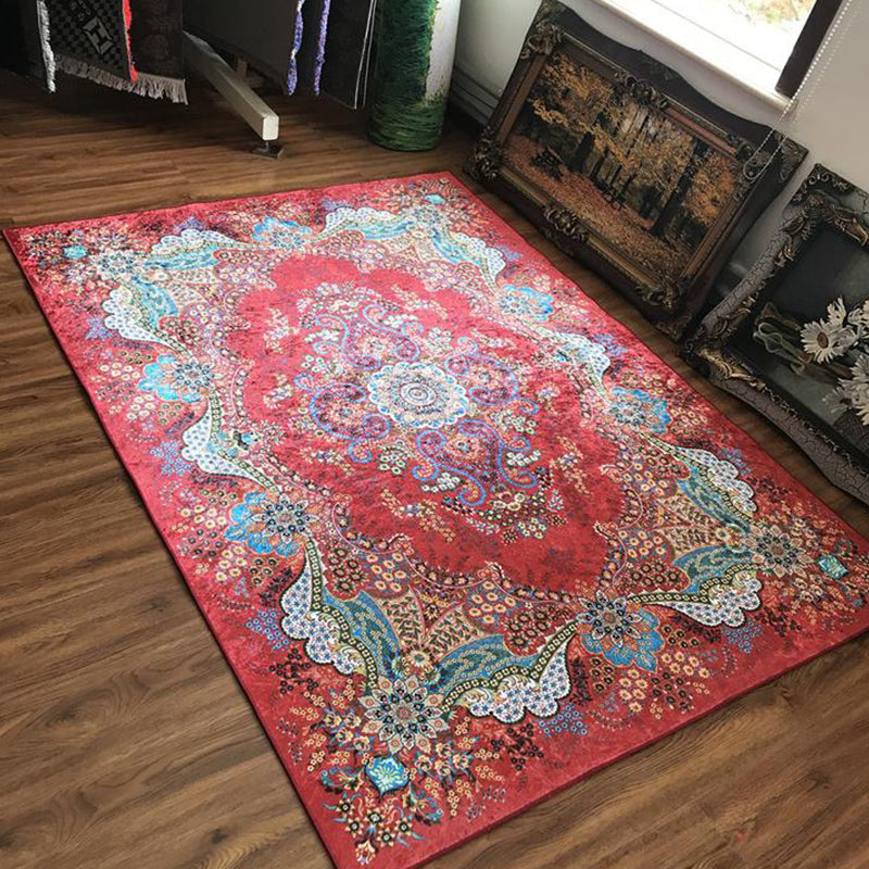 Lisslune | Glam Persian Indoor Dress Multicolored Floral Pattern Dress Non-Slip Back Machine Washable Pet Friendly Carpet for Living Room