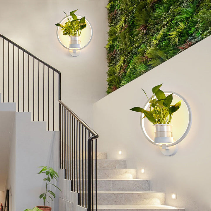 Skørter | Geometric Ring Living Room Plants Wall Lamp Light Aluminium Simple Minimalist LED Wall Mount Light