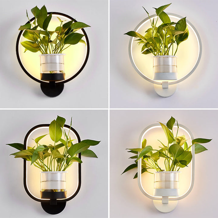Skørter | Geometric Ring Living Room Plants Wall Lamp Light Aluminium Simple Minimalist LED Wall Mount Light