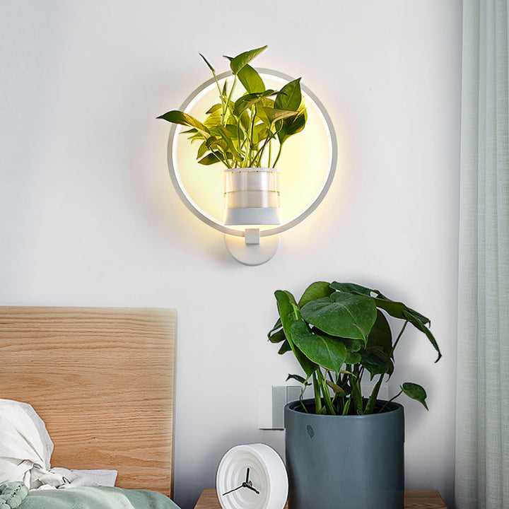 Skørter | Geometric Ring Living Room Plants Wall Lamp Light Aluminium Simple Minimalist LED Wall Mount Light