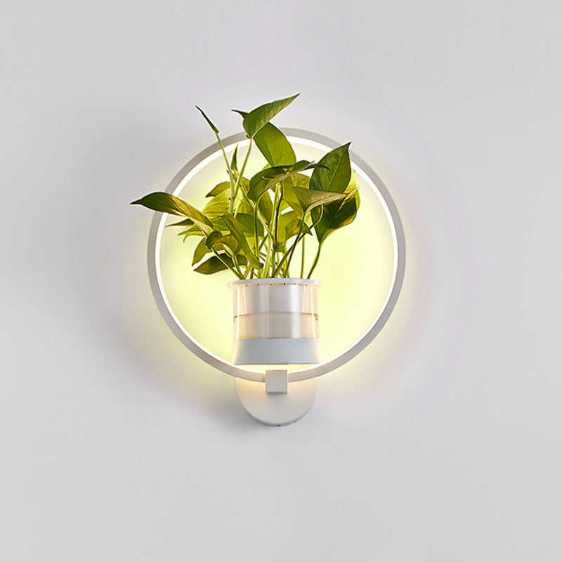 Skørter | Geometric Ring Living Room Plants Wall Lamp Light Aluminium Simple Minimalist LED Wall Mount Light