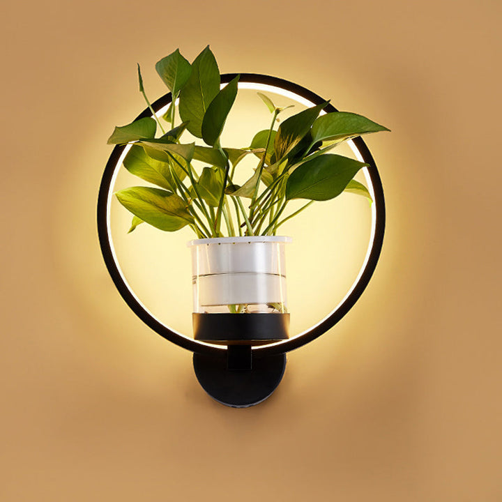 Skørter | Geometric Ring Living Room Plants Wall Lamp Light Aluminium Simple Minimalist LED Wall Mount Light
