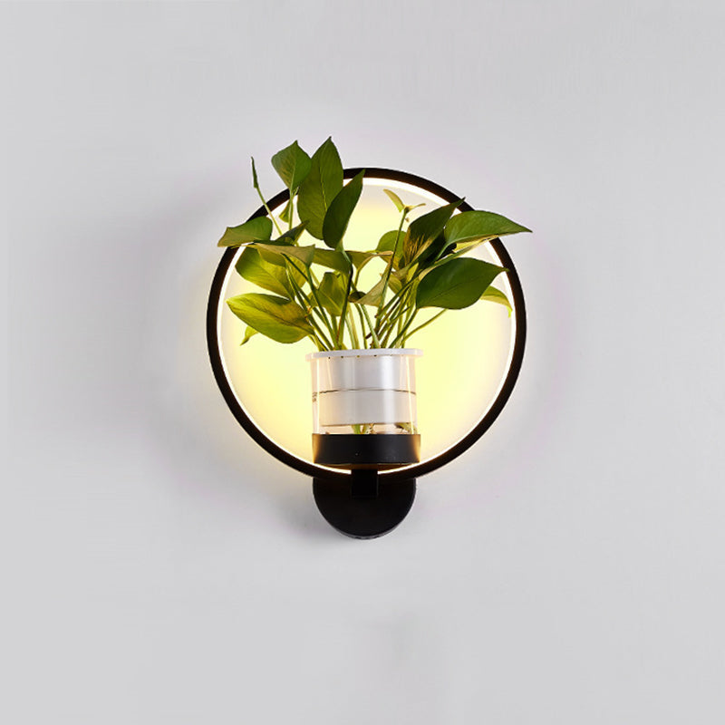 Skørter | Geometric Ring Living Room Plants Wall Lamp Light Aluminium Simple Minimalist LED Wall Mount Light