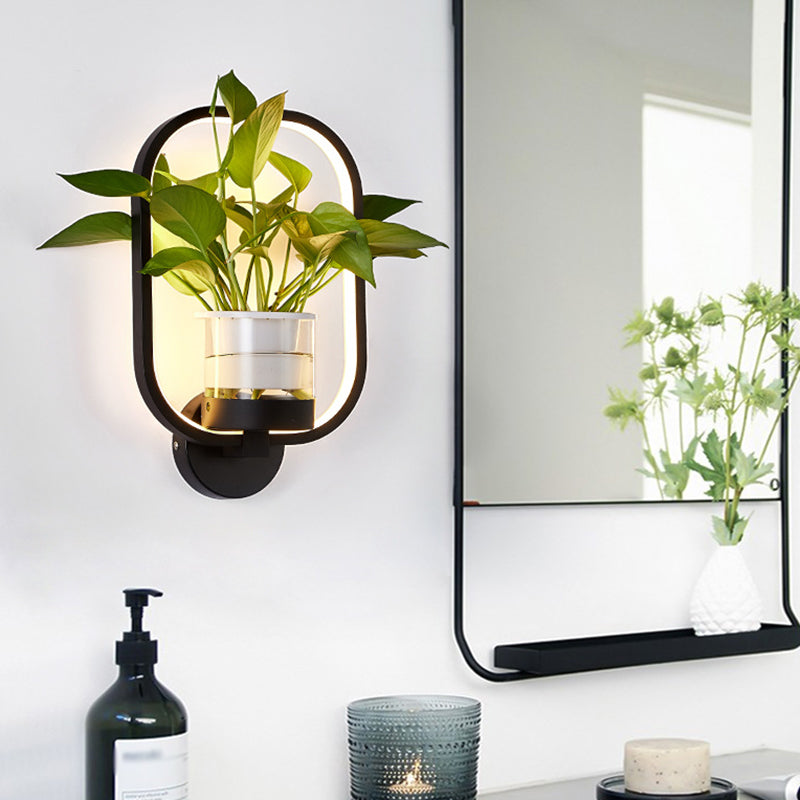 Skørter | Geometric Ring Living Room Plants Wall Lamp Light Aluminium Simple Minimalist LED Wall Mount Light