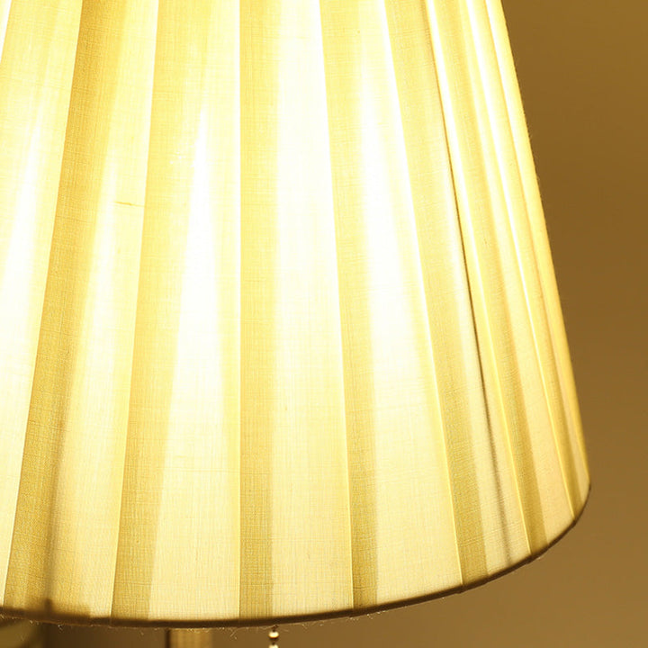 Lisslune | AstralGlow - Elegant Fabric Empire Shade Table Lamp with Pull Chain