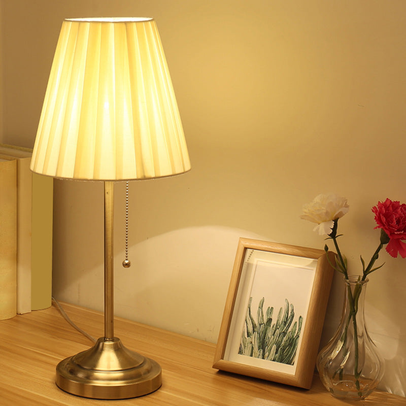 Lisslune | AstralGlow - Elegant Fabric Empire Shade Table Lamp with Pull Chain