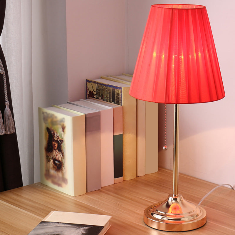 Lisslune | AstralGlow - Elegant Fabric Empire Shade Table Lamp with Pull Chain