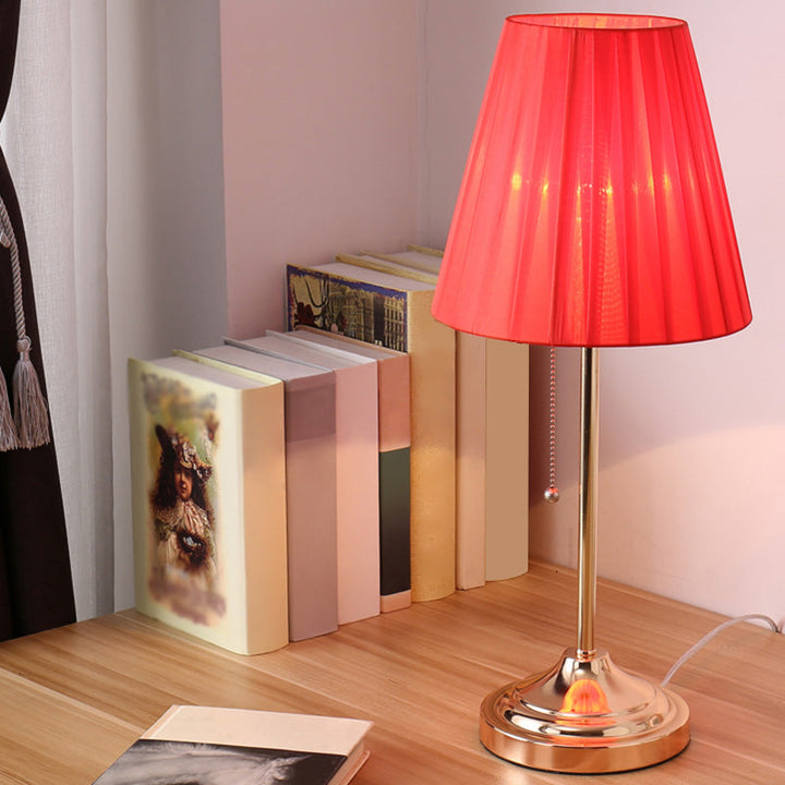 Lisslune | AstralGlow - Elegant Fabric Empire Shade Table Lamp with Pull Chain