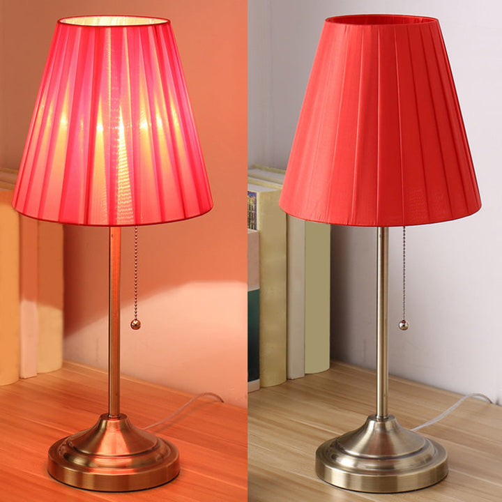 Lisslune | AstralGlow - Elegant Fabric Empire Shade Table Lamp with Pull Chain