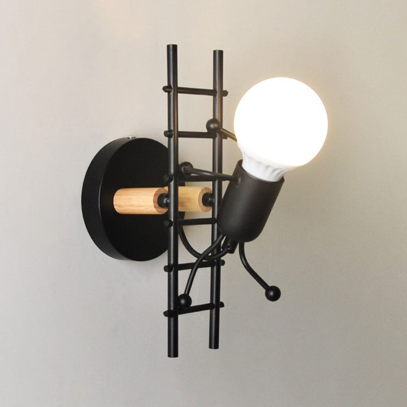 Skørter | Climbing Step Man Bedroom Wall Light Iron 1-Light Decorative Wall Lighting Fixture