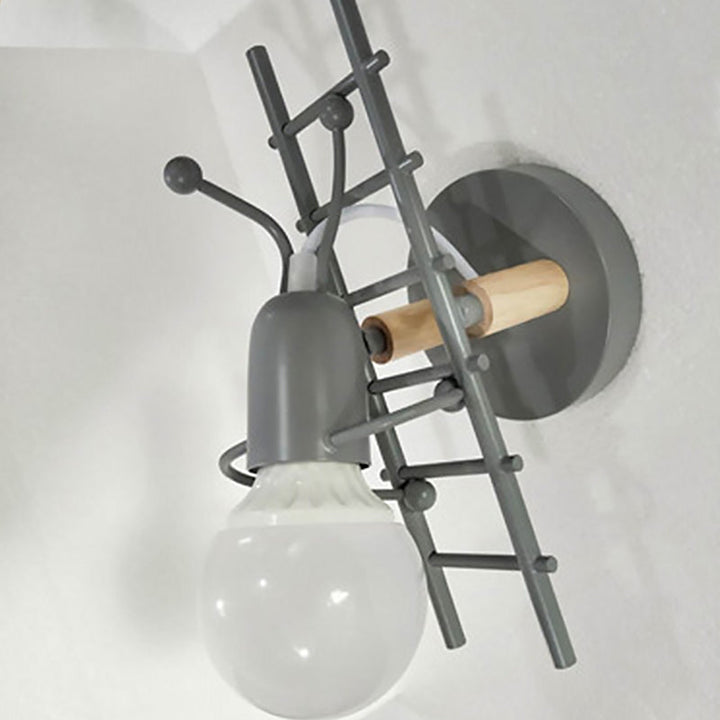 Skørter | Climbing Step Man Bedroom Wall Light Iron 1-Light Decorative Wall Lighting Fixture