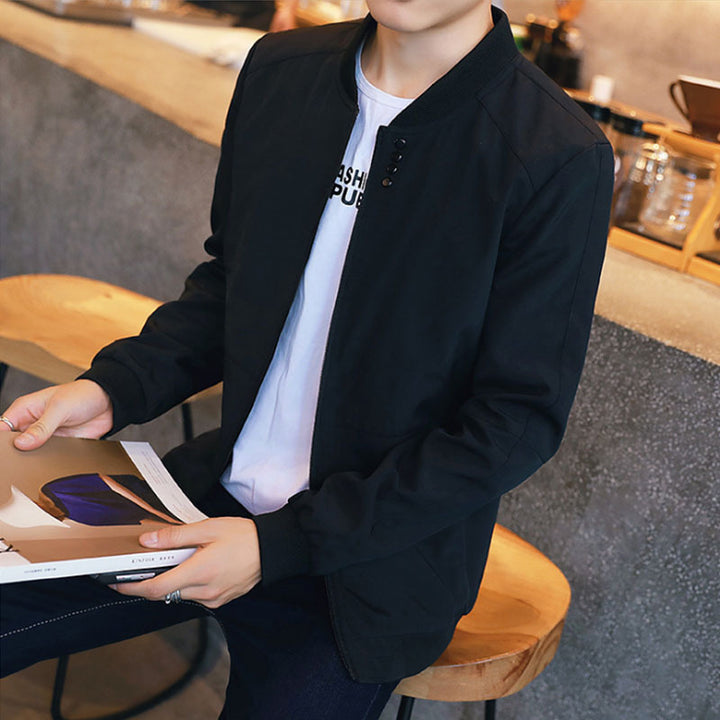 Men's casual jacket with snap button closure and side pockets Lisslune
