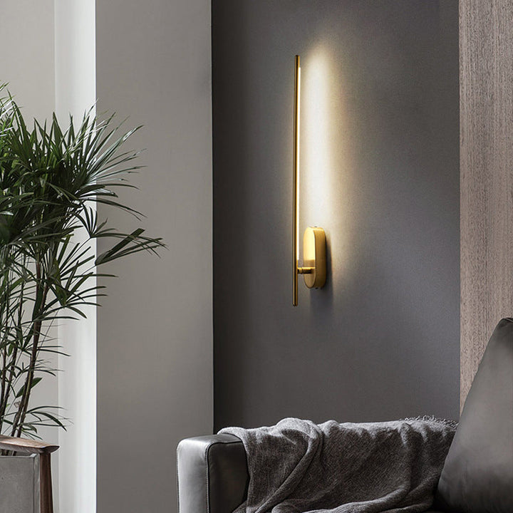 Lisslune | Stab-shaped Metal Wall Light Contemporary Gold LED Wall-mounted Lamp for the Living Room