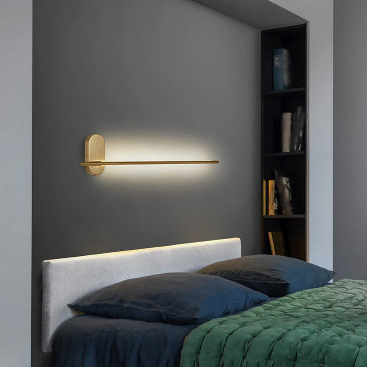 Lisslune | Stab-shaped Metal Wall Light Contemporary Gold LED Wall-mounted Lamp for the Living Room