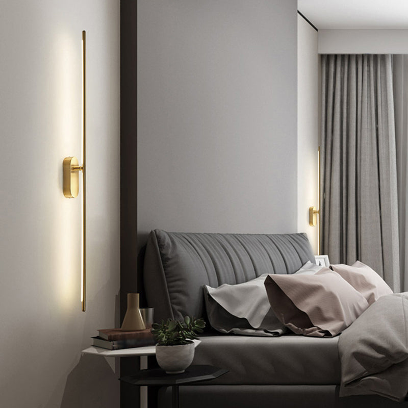 Lisslune | Stab-shaped Metal Wall Light Contemporary Gold LED Wall-mounted Lamp for the Living Room