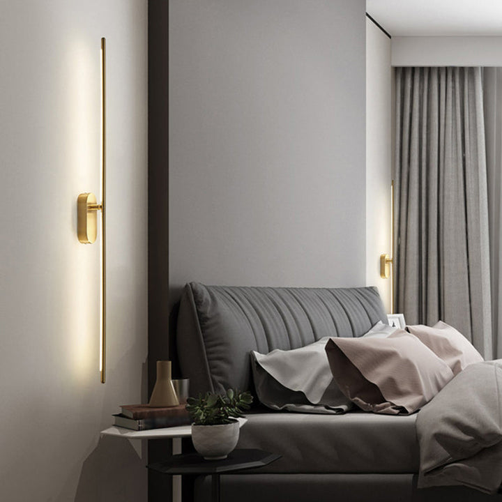 Lisslune | Stab-shaped Metal Wall Light Contemporary Gold LED Wall-mounted Lamp for the Living Room