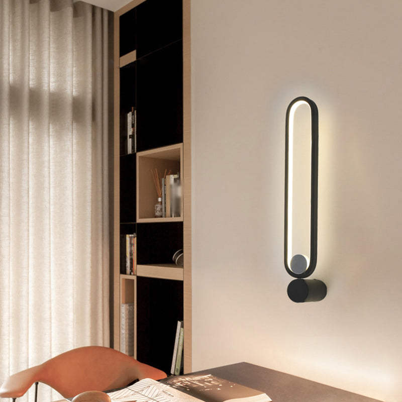 Lisslune | Black rectangular LED wall-mounted light simplicity metal rotatable wall lamp lighting