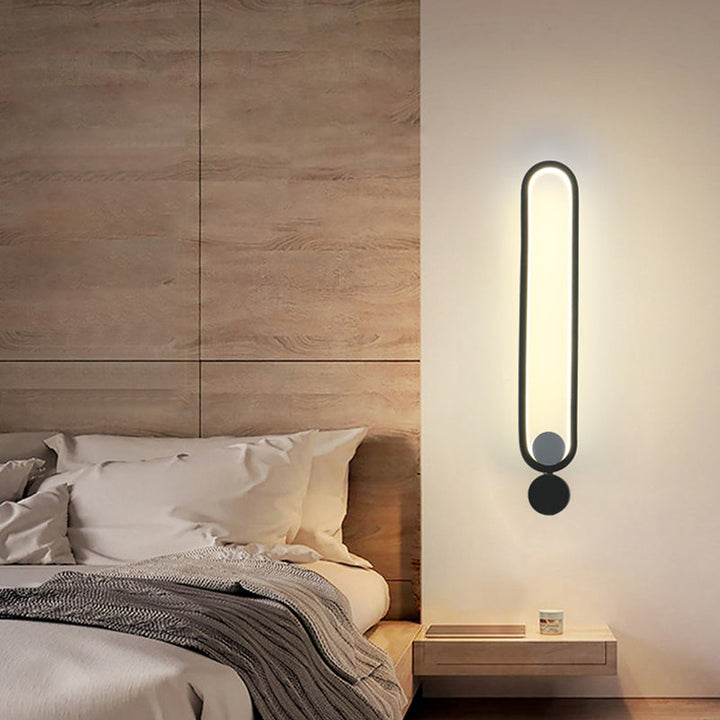 Lisslune | Black rectangular LED wall-mounted light simplicity metal rotatable wall lamp lighting