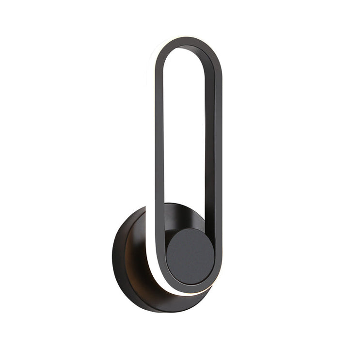 Lisslune | Oval-shaped Living Room Wall Sconce Light Metal Minimalist LED Wall Mount Lighting