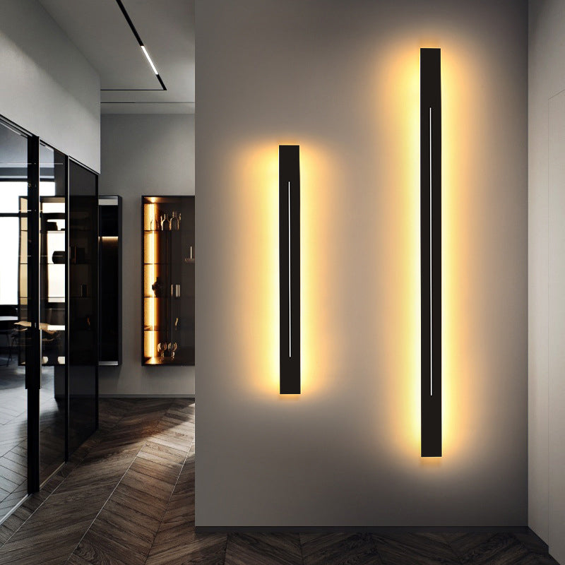Skørter | Simple Rod-Shaped LED Wall Light Metal Living Room Wall Candle Holder Lighting