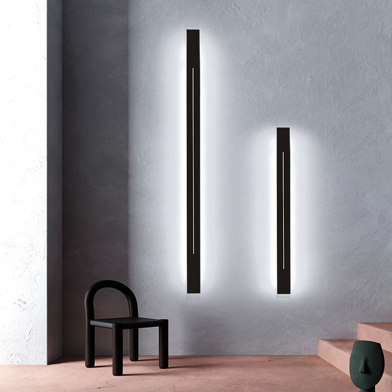 Skørter | Simple Rod-Shaped LED Wall Light Metal Living Room Wall Candle Holder Lighting