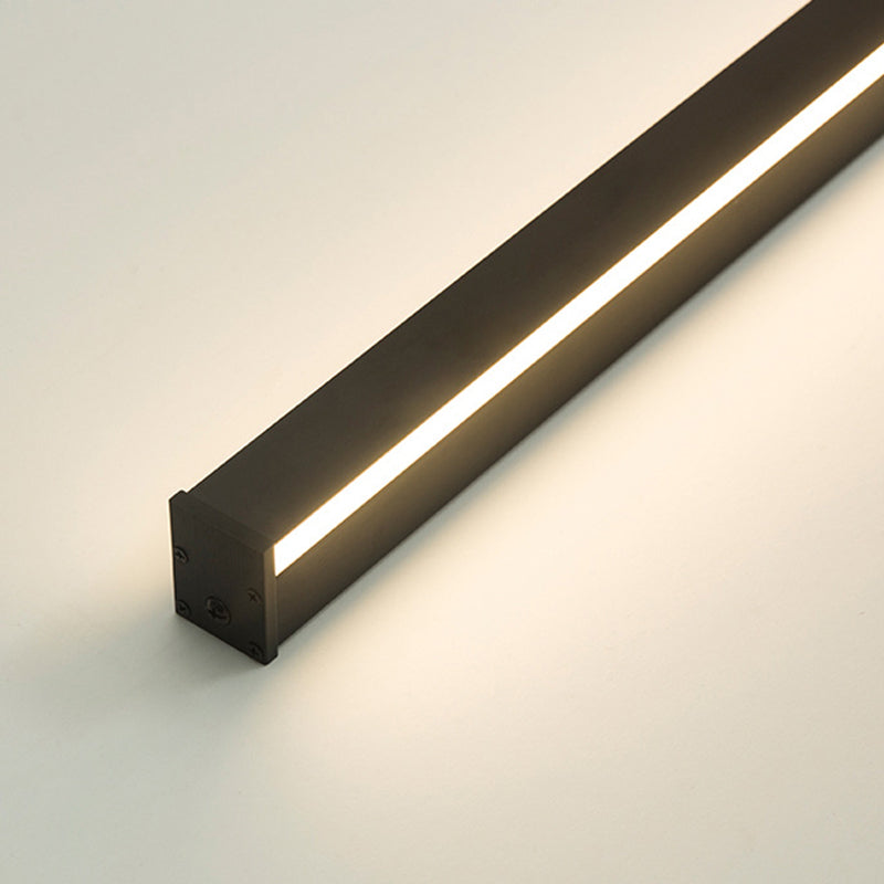 Lisslune | Rectangular Linear Wall Reading Light Minimalist Metal Bedroom LED Wall Mounted Lighting in Black