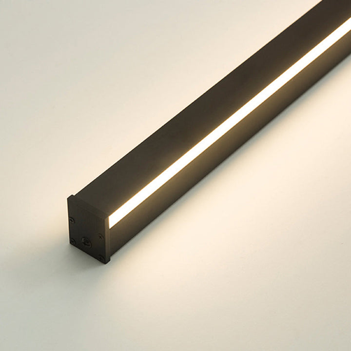Lisslune | Rectangular Linear Wall Reading Light Minimalist Metal Bedroom LED Wall Mounted Lighting in Black