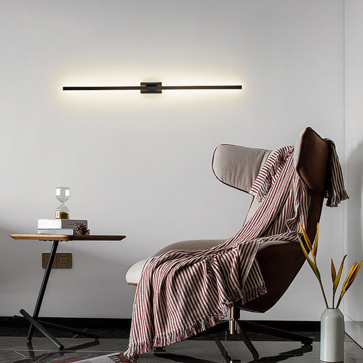 Skørter | Linear Metal LED Wall Light Contemporary Black Wall Light for Hallway