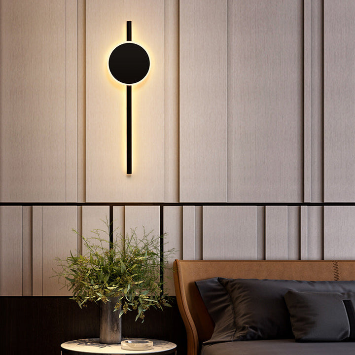 Lisslune | Black Hour Hand Wall Sconce Light Minimalist Metal LED Wall Mount Lighting for Living Room